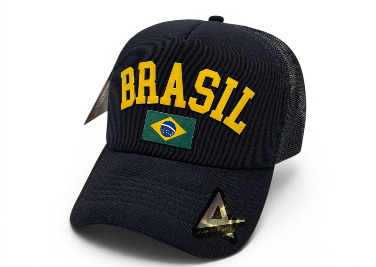 Boné Trucker Brasil Azul Marinho