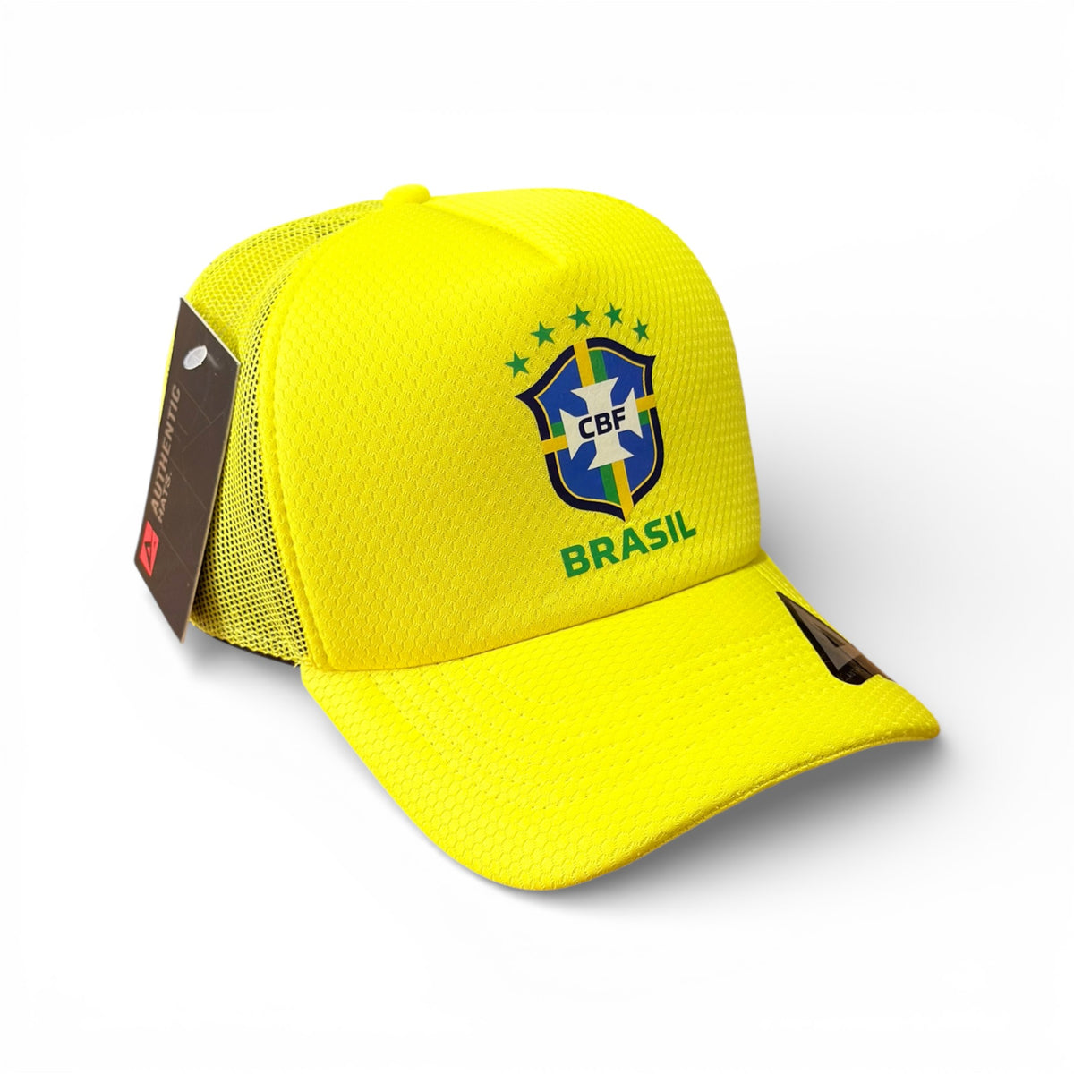Boné Trucker Bandeira Do Brasil Amarelo