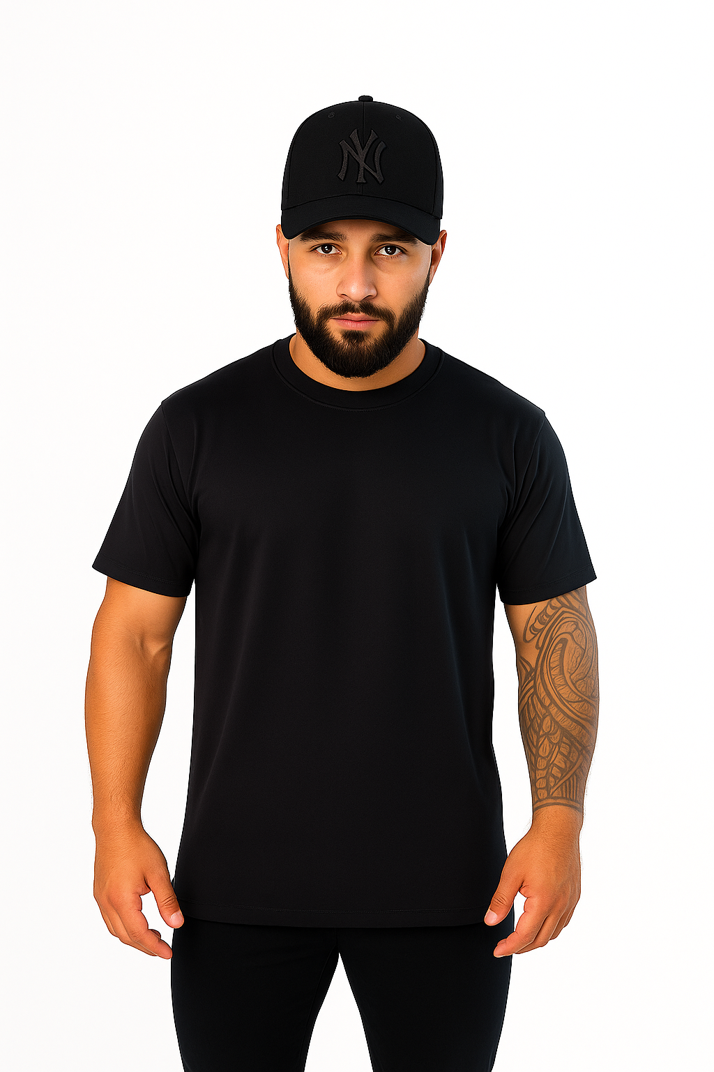 Kit All Black Boné New Era Preto + Camiseta Básica Preta