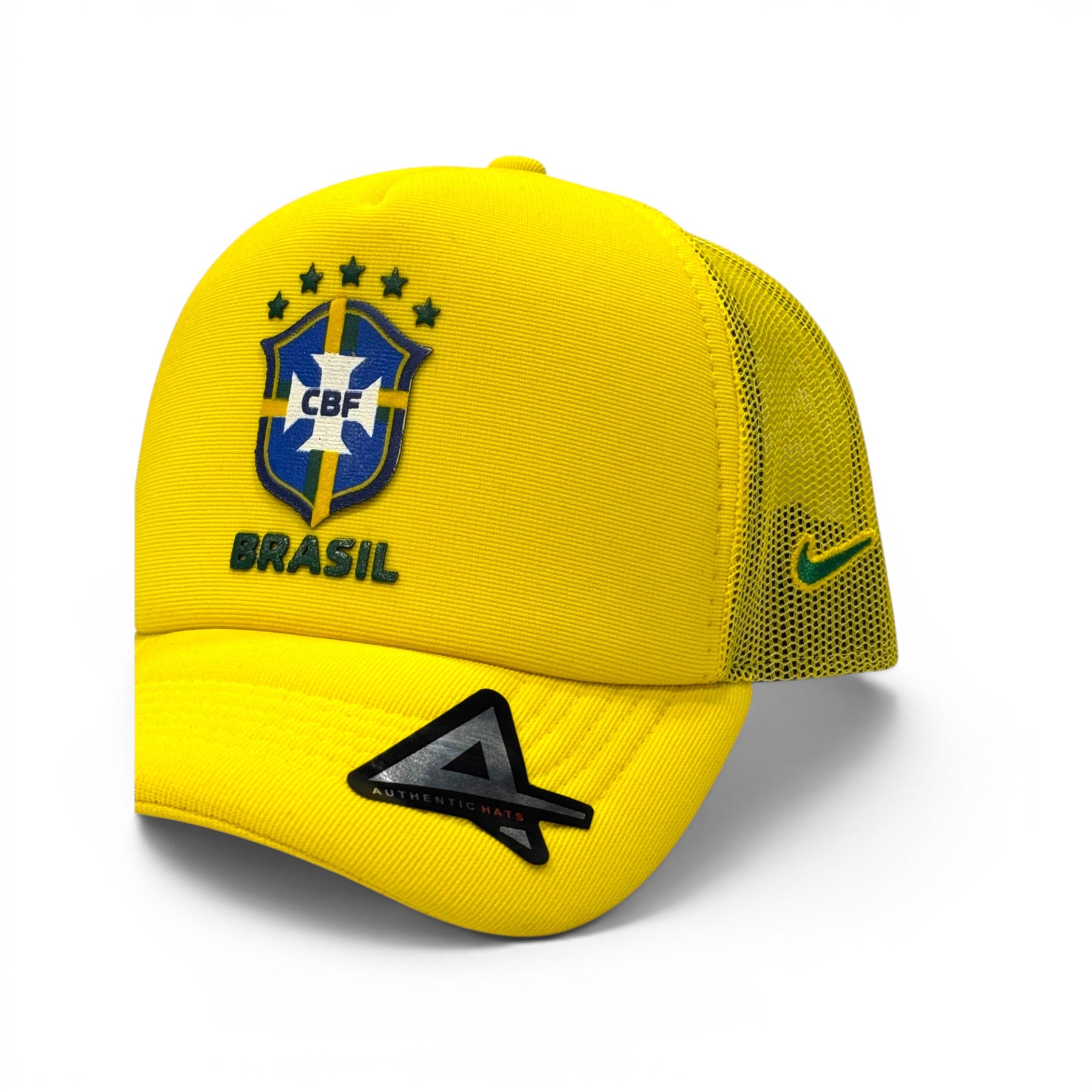Boné Trucker Bandeira Do Brasil Amarelo