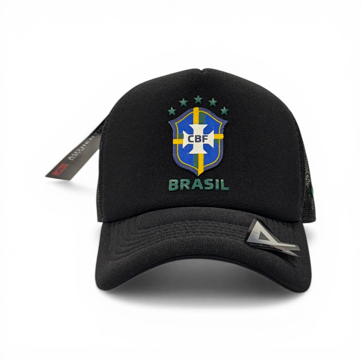 Boné Trucker Bandeira Do Brasil Preto