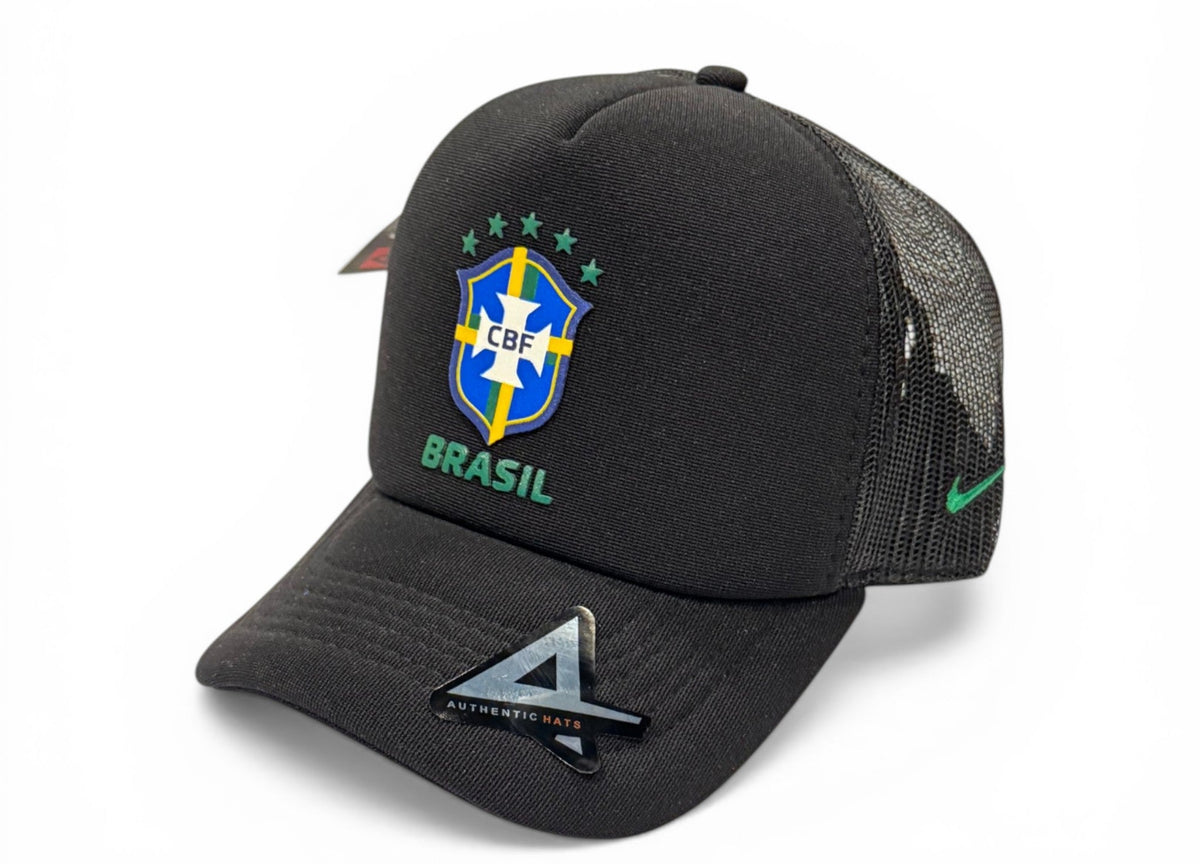 Boné Trucker Bandeira Do Brasil Preto