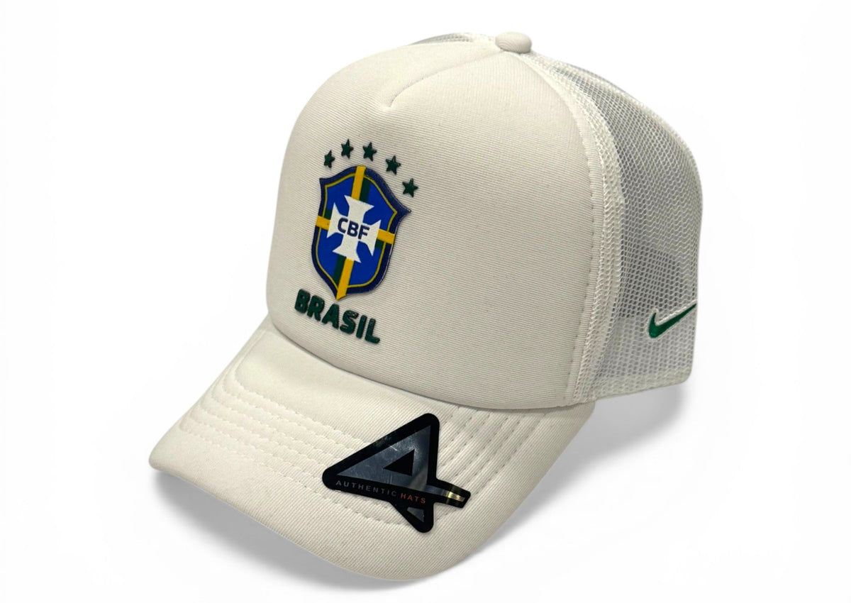 Boné Trucker Bandeira Do Brasil Branco