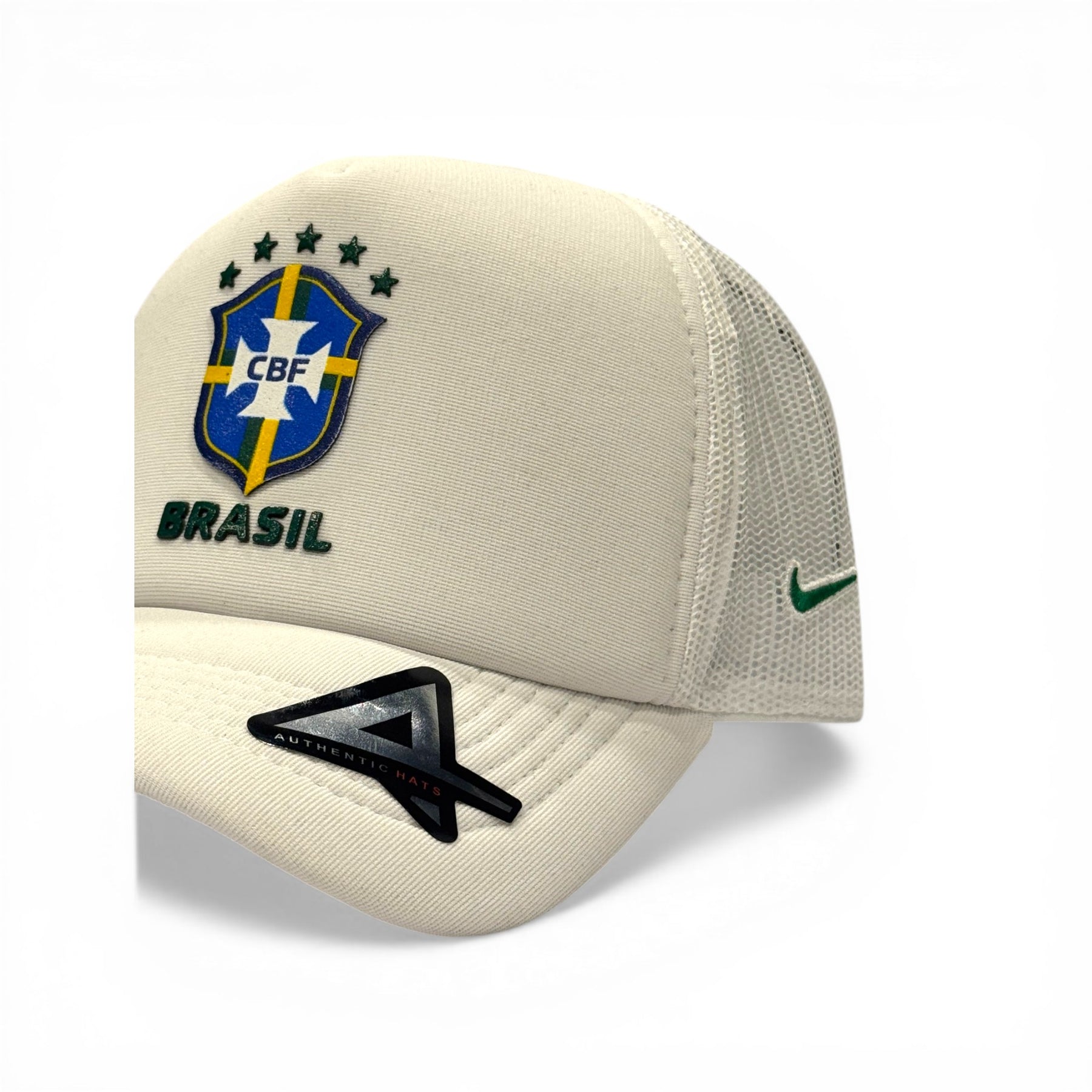 Boné Trucker Bandeira Do Brasil Branco