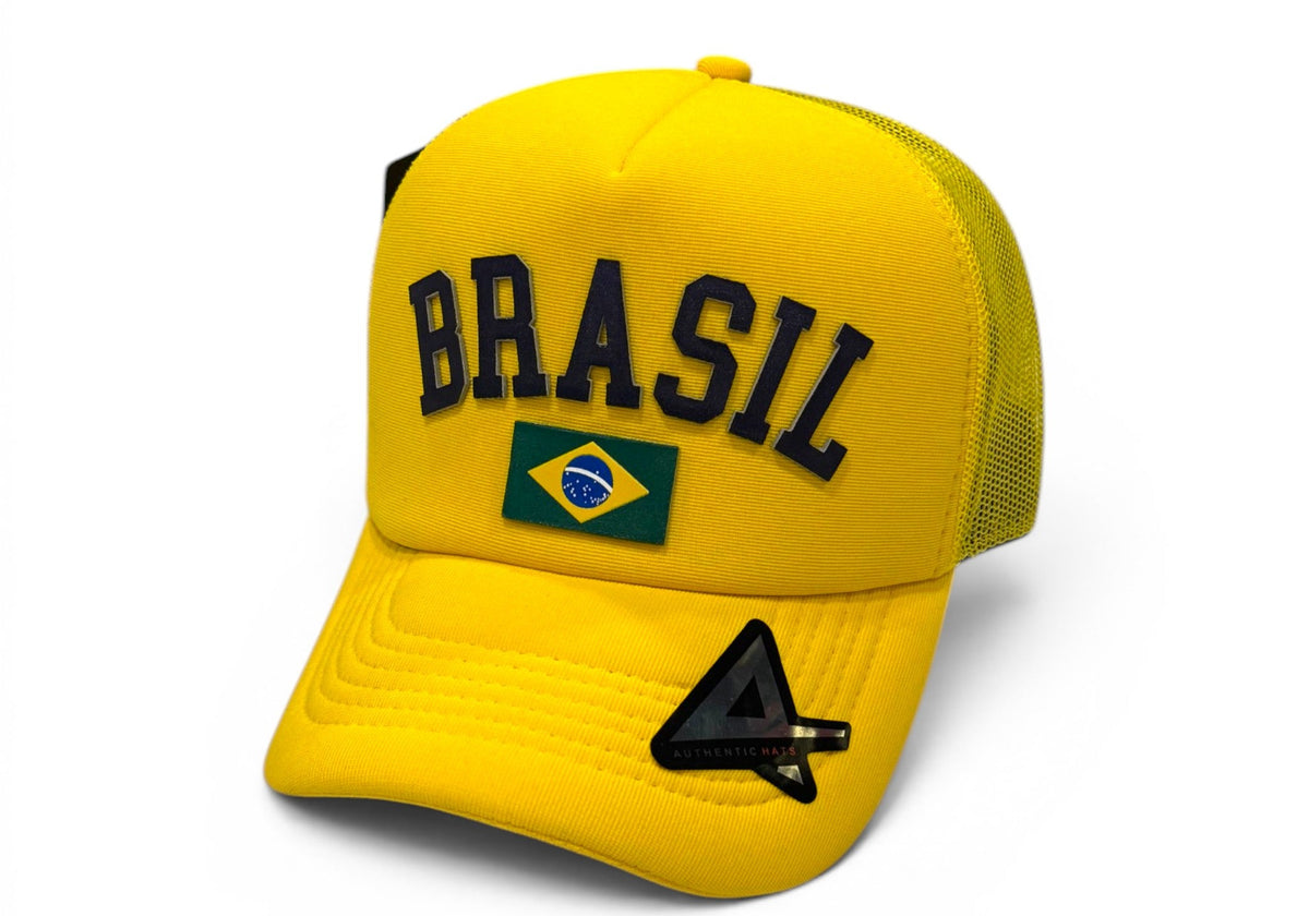 Boné Trucker Brasil Amarelo