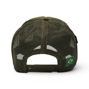 Boné Trucker Brasil Verde Militar