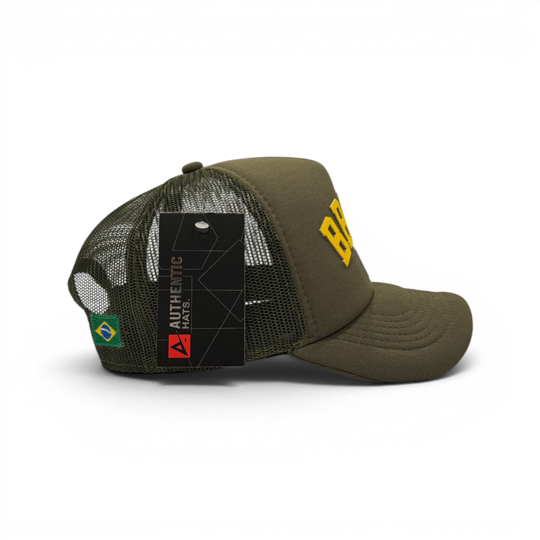Boné Trucker Brasil Verde Militar