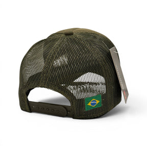 Boné Trucker Brasil Verde Militar