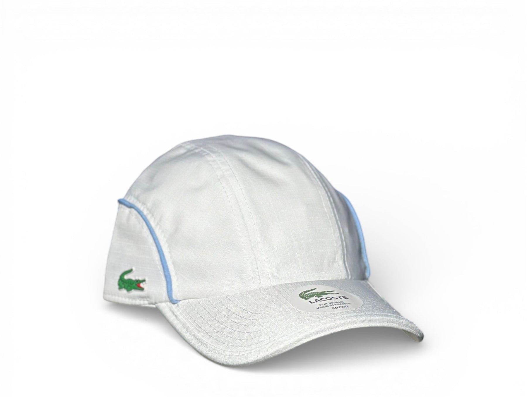Boné Lacoste Esportivo Leve Branco Linha Azul bb