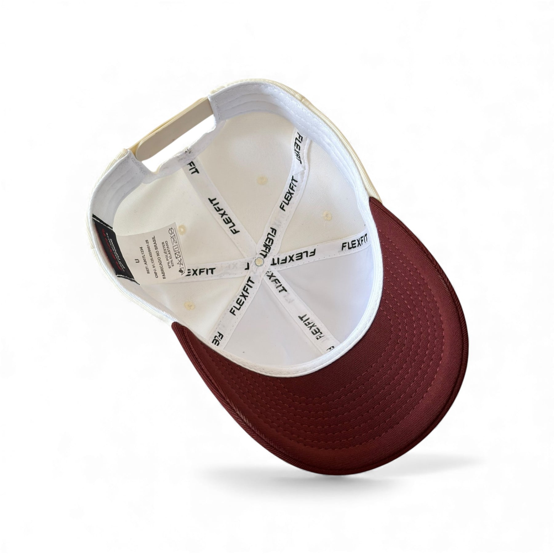 Boné New Era Flex Branco e Vinho