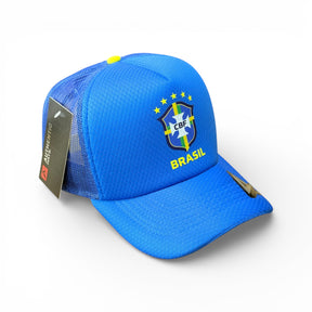 Boné Trucker Bandeira Do Brasil Azul