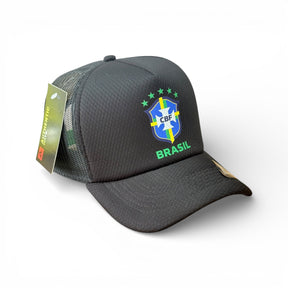 Boné Trucker Bandeira Do Brasil Preto