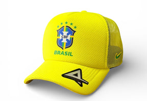 Boné Trucker Bandeira Do Brasil Amarelo