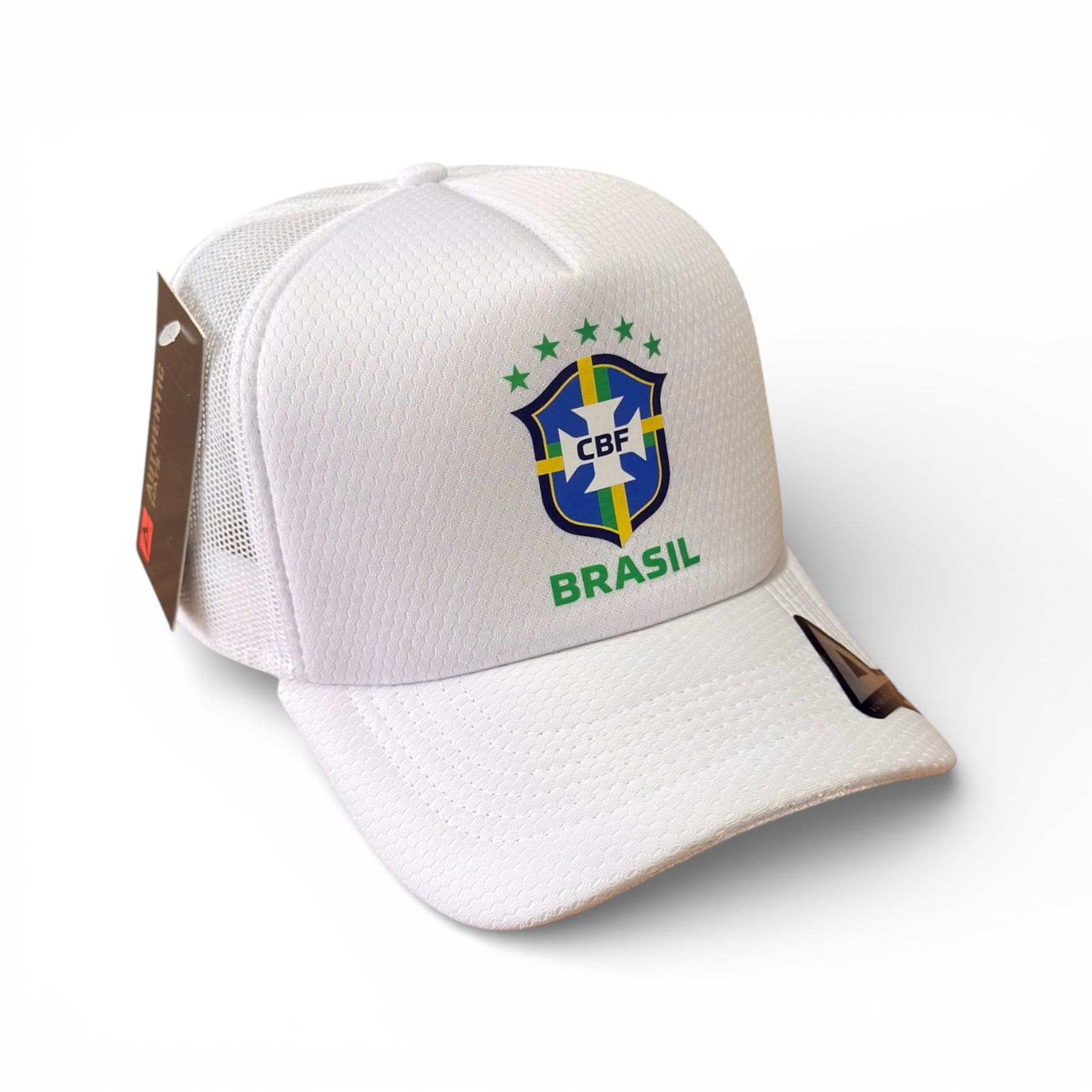 Boné Trucker Bandeira Do Brasil Branco