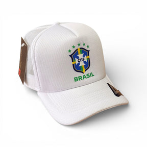 Boné Trucker Bandeira Do Brasil Branco