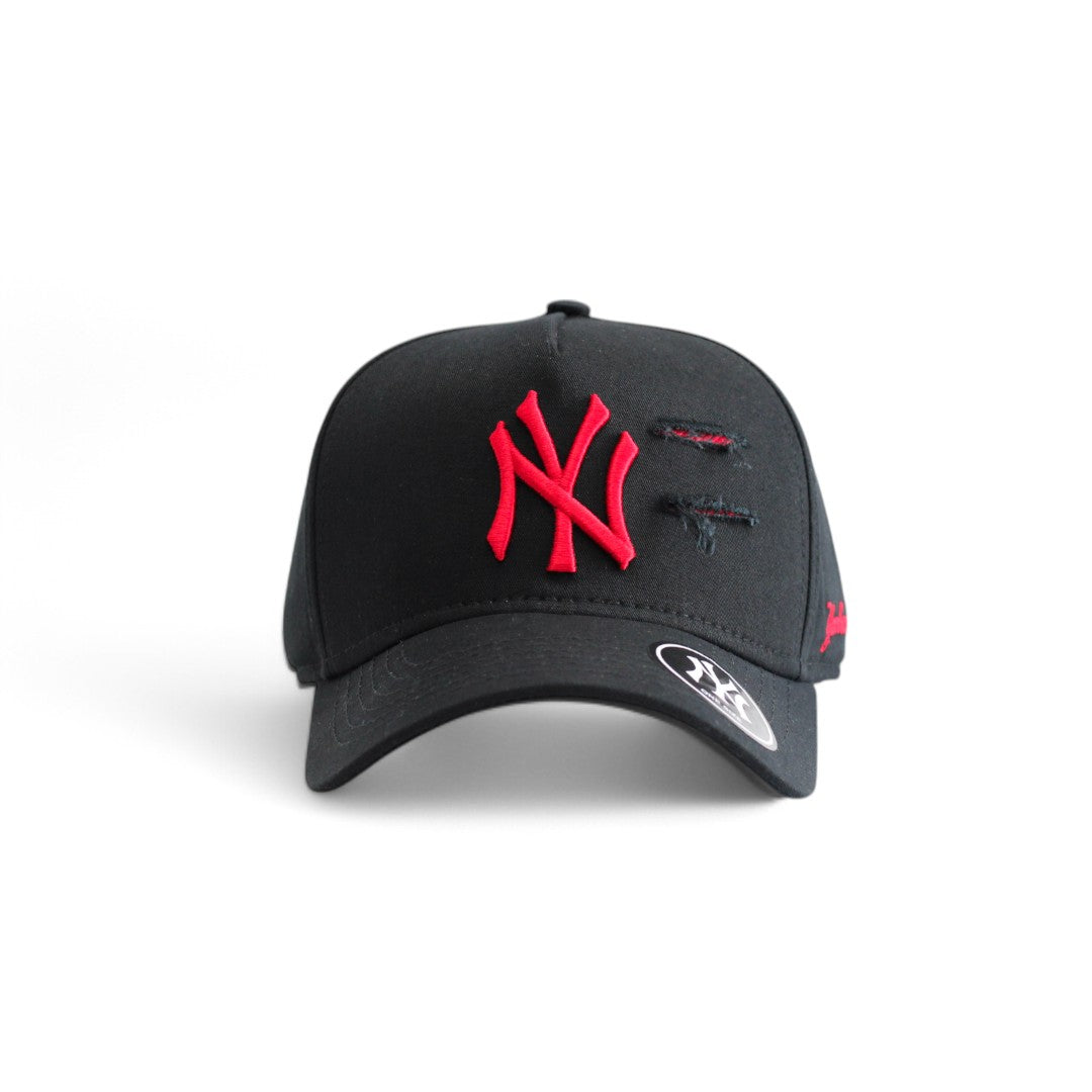 Boné New Era MLB New York Yankees Destroyed Preto e Vermelho