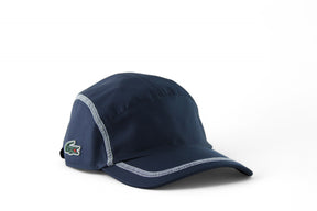 Boné Lacoste Esportivo Leve em Tecido Tafetá com Padrão Diamante Azul marinho