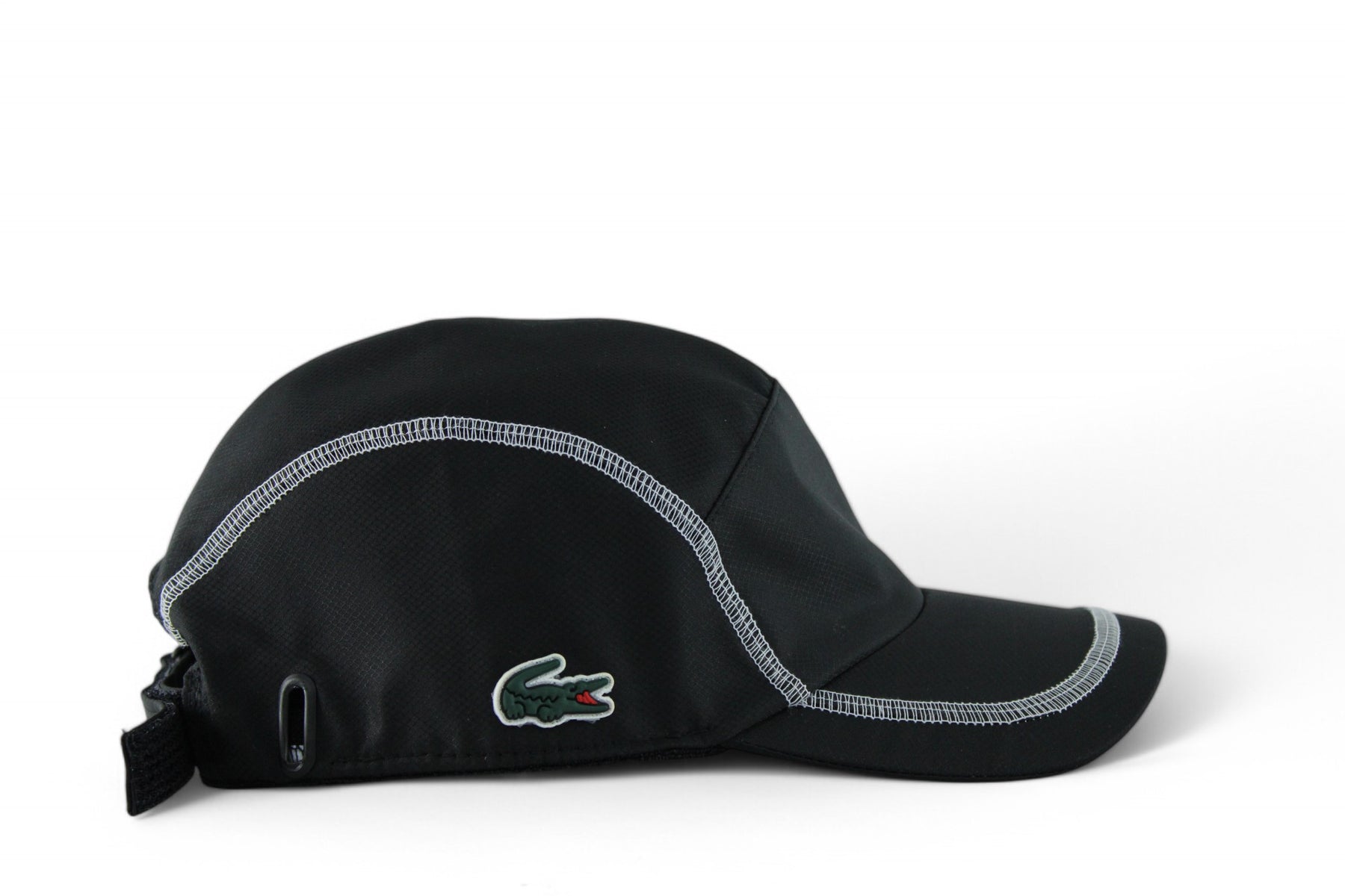 Boné Lacoste Esportivo Leve em Tecido Tafetá com Padrão Diamante Preto