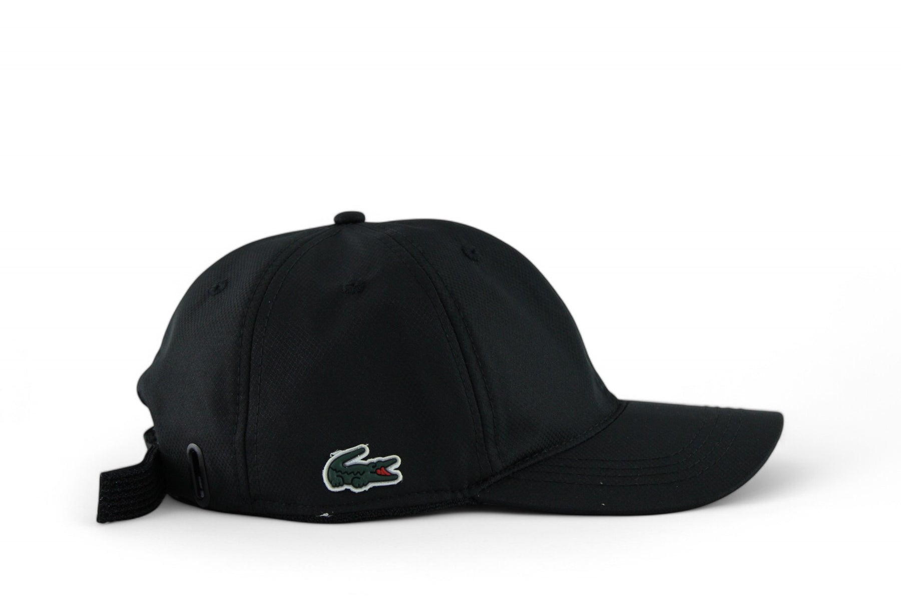 Boné Lacoste Esportivo Leve em Tecido Tafetá com Padrão Diamante Preto
