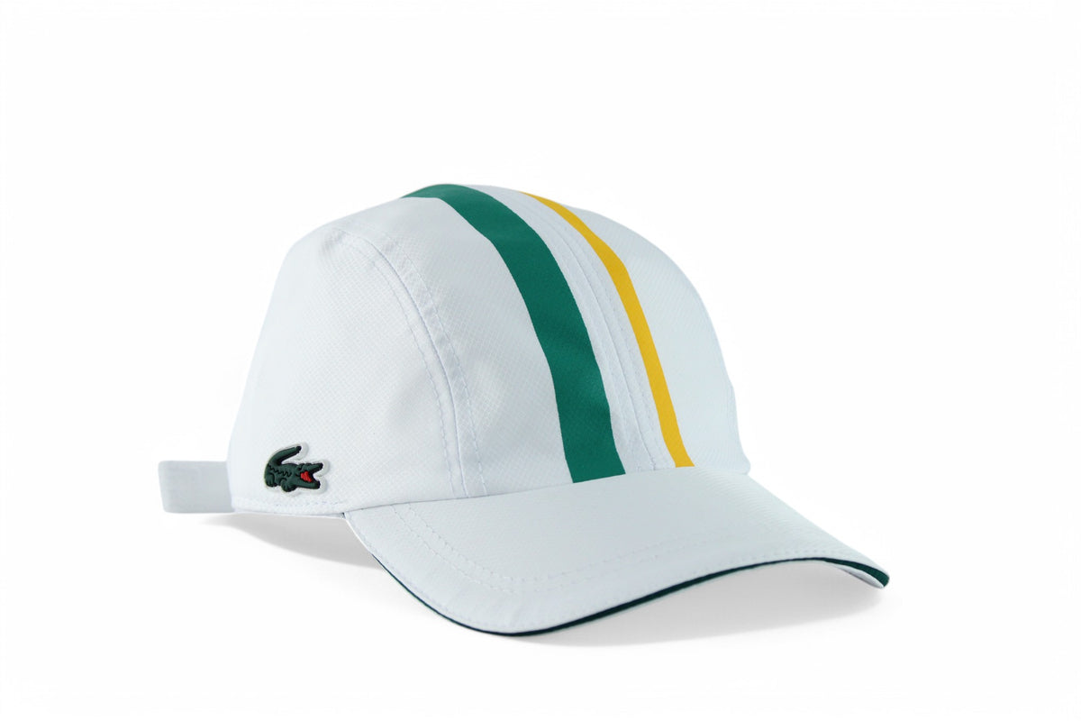 Boné Lacoste Esportivo Leve em Tecido Tafetá com Padrão Diamante Branco