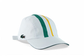 Boné Lacoste Esportivo Leve em Tecido Tafetá com Padrão Diamante Branco