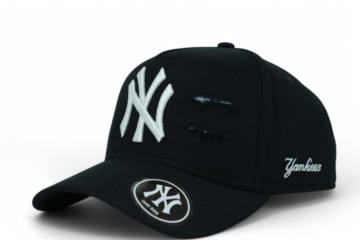 Boné New Era MLB New York Yankees Destroyed Preto e Branco