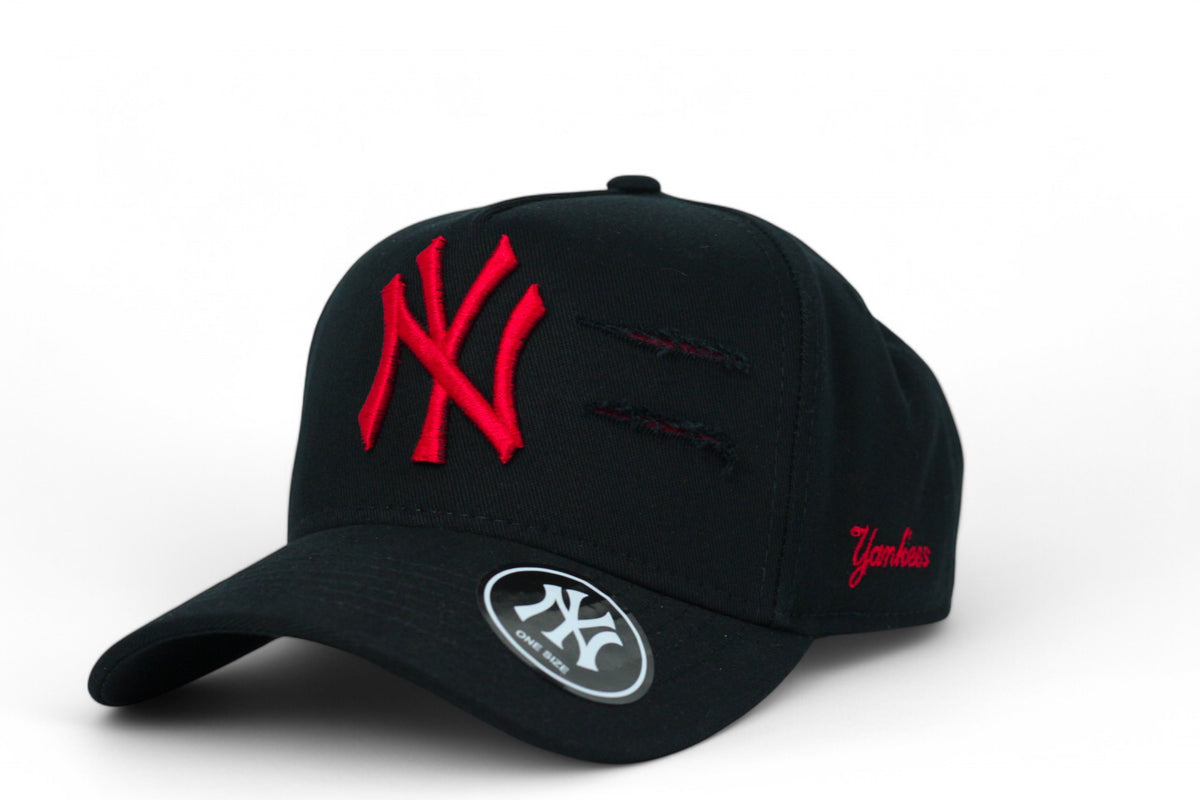 Boné New Era MLB New York Yankees Destroyed Preto e Vermelho