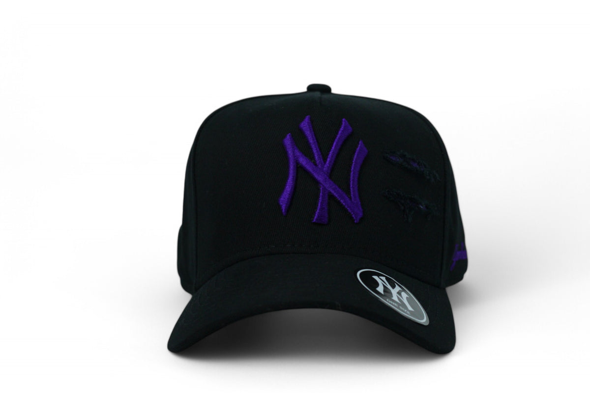 Boné New Era MLB New York Yankees Destroyed Preto e Roxo