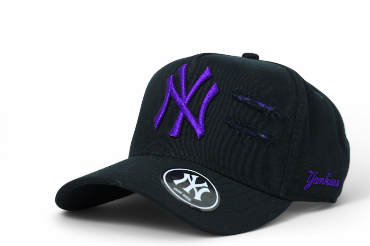 Boné New Era MLB New York Yankees Destroyed Preto e Roxo