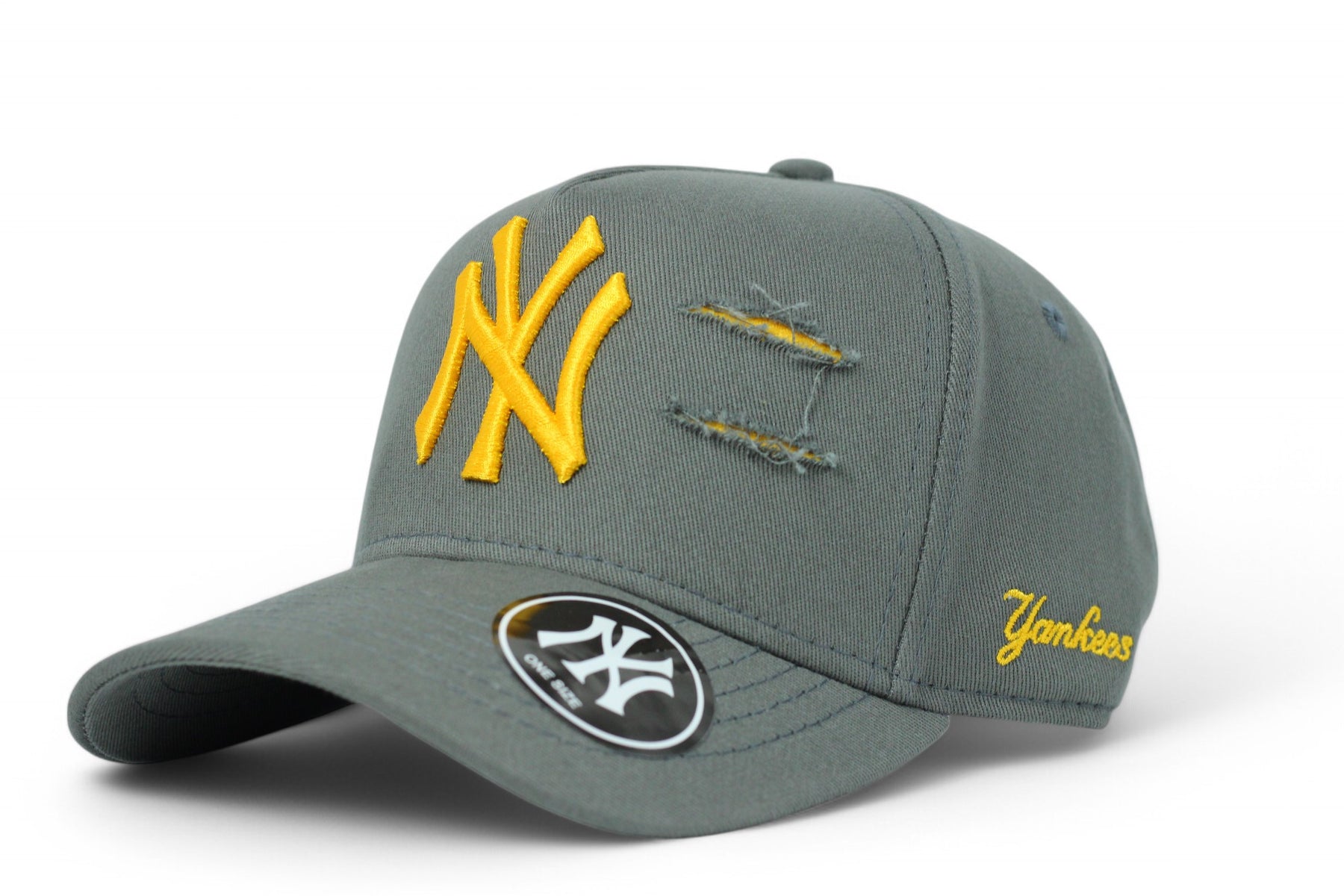 Boné New Era MLB New York Yankees Destroyed Cinza e Amarelo
