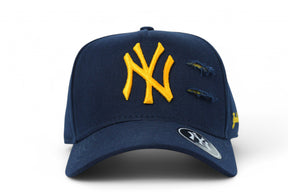 Boné New Era MLB New York Yankees Destroyed Azul Marinho e Amarelo