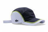 Boné Lacoste Esportivo Leve em Tecido Tafetá com Padrão Diamante Preto e Branco