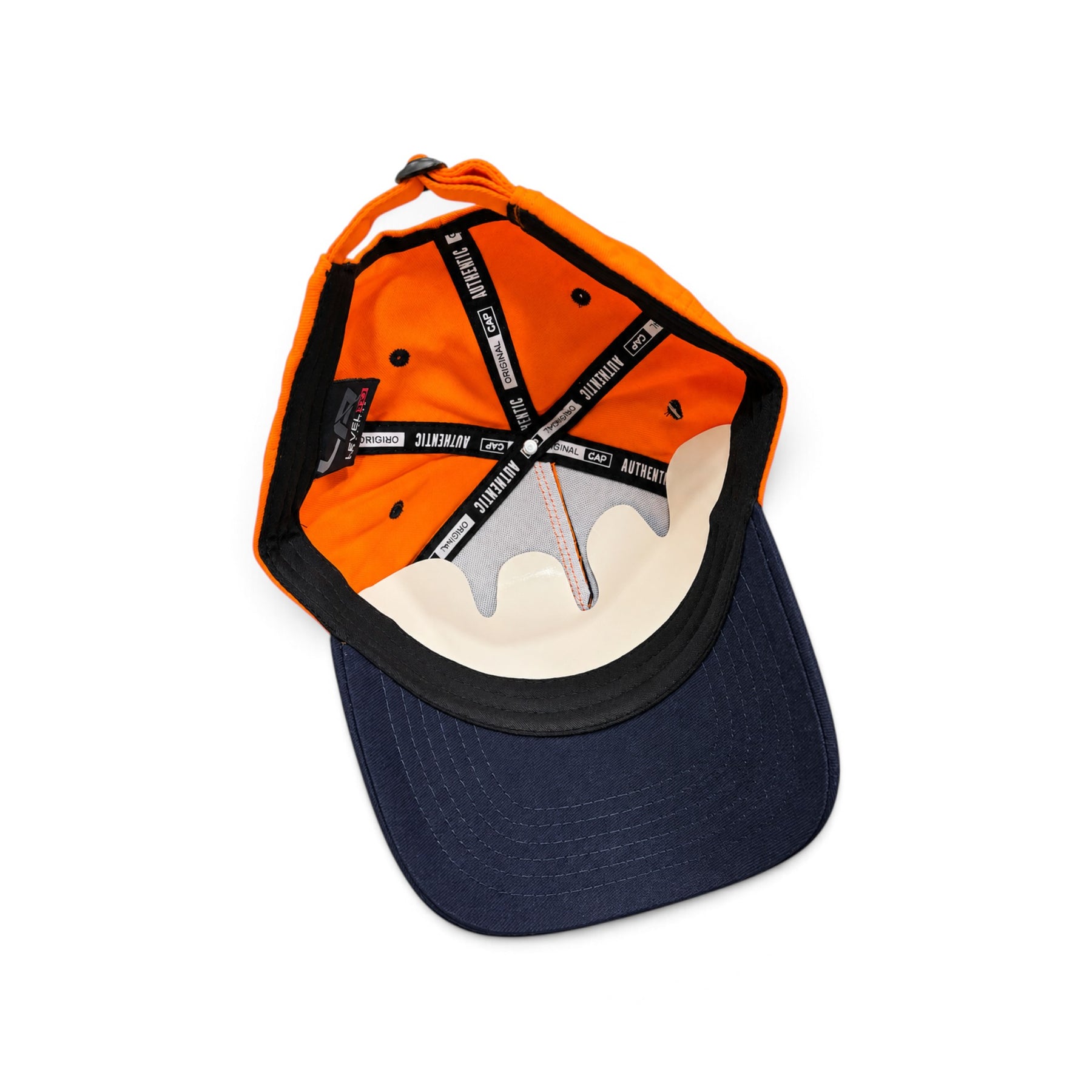 Boné New Era Rasgado Laranja e Azul marinho