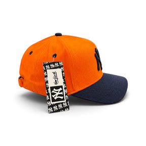 Boné New Era Rasgado Laranja e Azul marinho