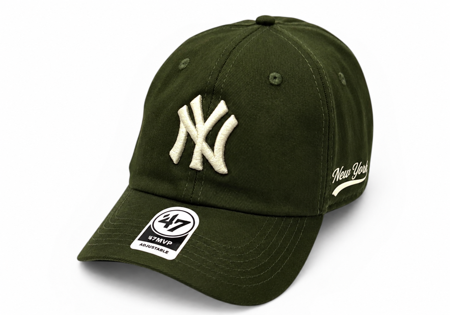 Boné New Era Dad Hat Verde Militar e Branco