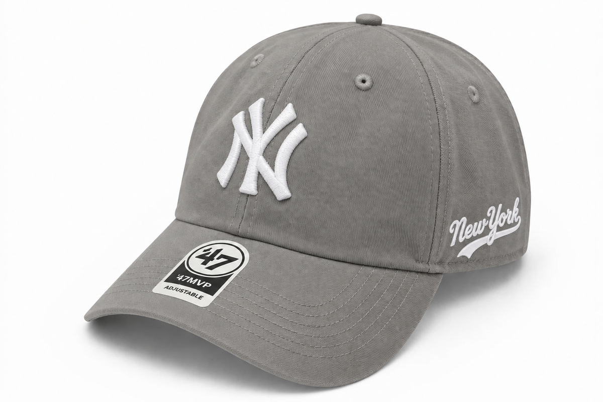 Boné New Era Dad Hat Cinza e Branco