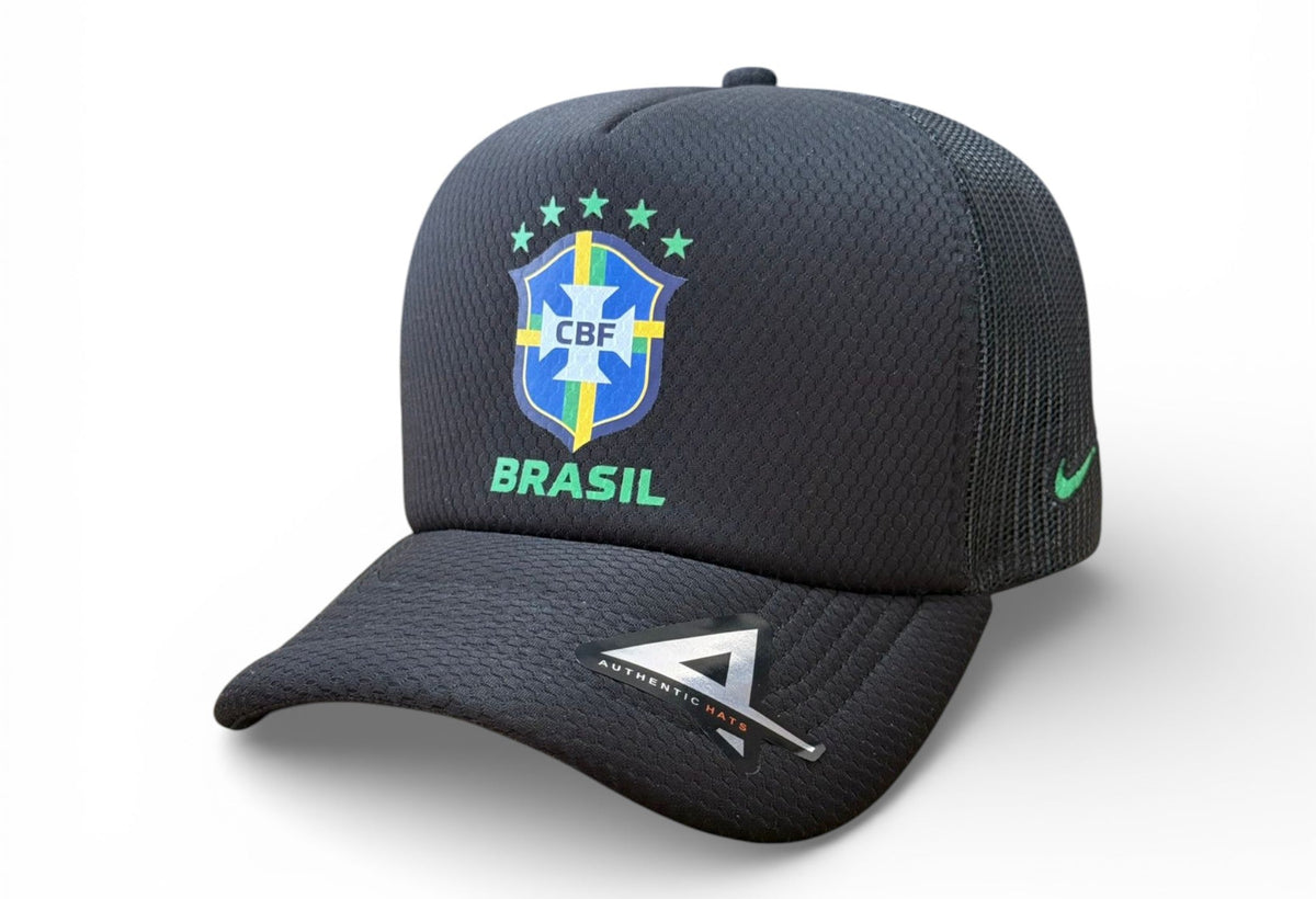 Boné Trucker Bandeira Do Brasil Preto